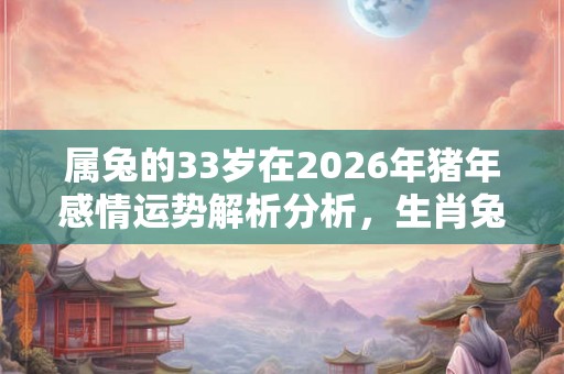 属兔的33岁在2026年猪年感情运势解析分析，生肖兔的爱情观