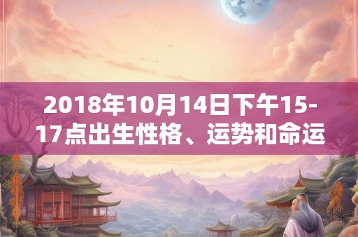 2018年10月14日下午15-17点出生性格、运势和命运