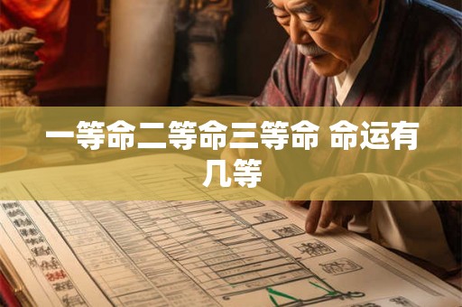 一等命二等命三等命 命运有几等 一等命二等命三等命 命运有几等