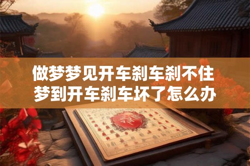 做梦梦见开车刹车刹不住 梦到开车刹车坏了怎么办 做梦梦见开车刹车刹不住 梦到开车刹车坏了怎么办