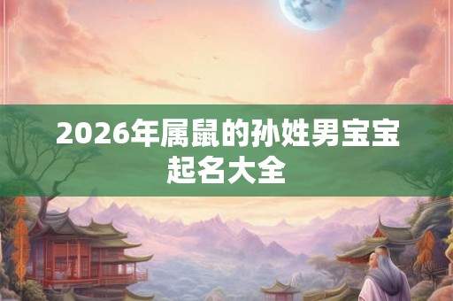 2026年属鼠的孙姓男宝宝起名大全