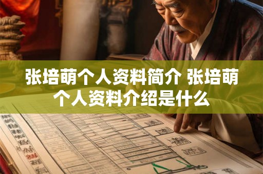 张培萌个人资料简介 张培萌个人资料介绍是什么