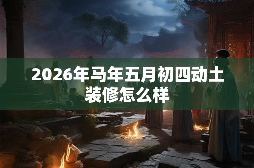 2026年马年五月初四动土装修怎么样
