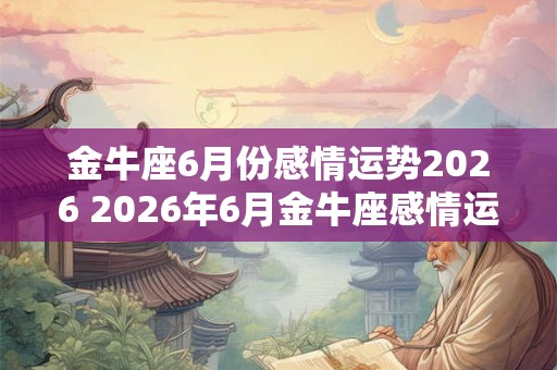 金牛座6月份感情运势2026 2026年6月金牛座感情运势如何