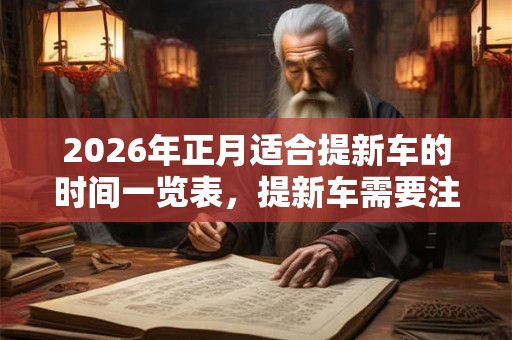 2026年正月适合提新车的时间一览表，提新车需要注意哪些风俗？
