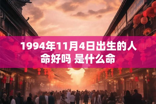 1994年11月4日出生的人命好吗 是什么命 1994年11月4日出生的人命好吗 是什么命