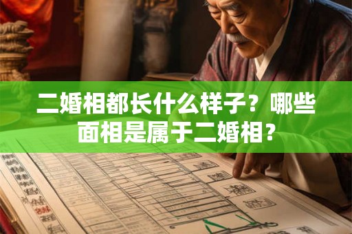 二婚相都长什么样子？哪些面相是属于二婚相？