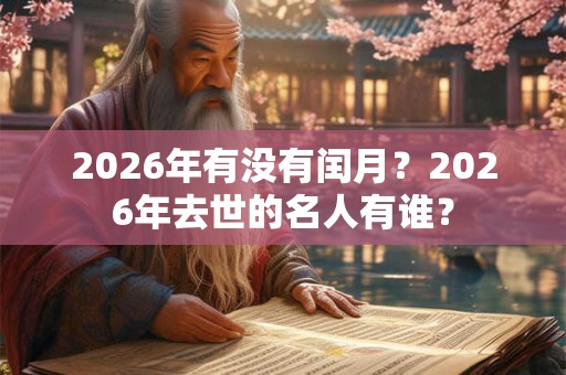 2026年有没有闰月?2026年去世的名人有谁? 2026年有没有闰月?2026年去世的名人有谁?