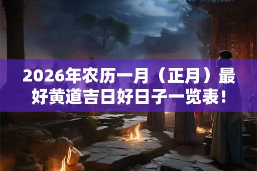 2026年农历一月(正月)最好黄道吉日好日子一览表! 2026年农历一月(正月)最好黄道吉日好日子一览表!