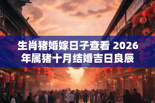 生肖猪婚嫁日子查看 2026年属猪十月结婚吉日良辰 生肖猪婚嫁日子查看 2026年属猪十月结婚吉日良辰