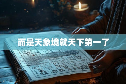 而是天象境就天下第一了