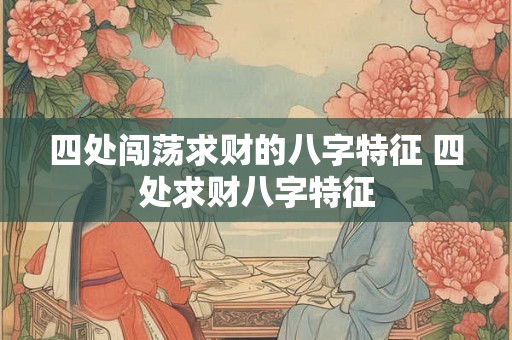 四处闯荡求财的八字特征 四处求财八字特征