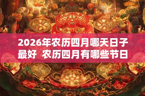 2026年农历四月哪天日子最好 农历四月有哪些节日 2026年农历四月哪天日子最好 农历四月有哪些节日