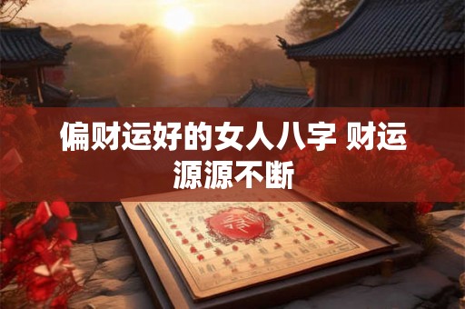 偏财运好的女人八字 财运源源不断 偏财运好的女人八字 财运源源不断