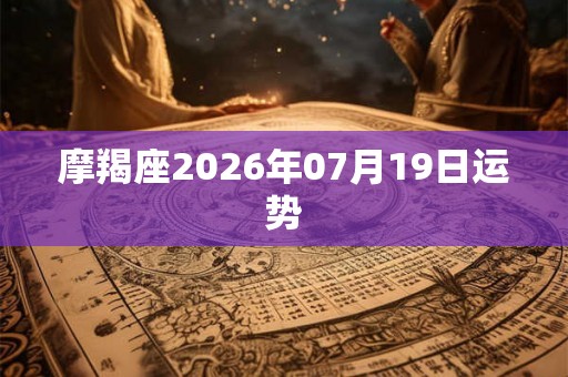 摩羯座2026年07月19日运势