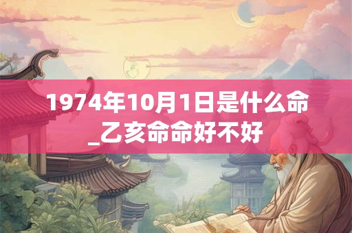1974年10月1日是什么命_乙亥命命好不好