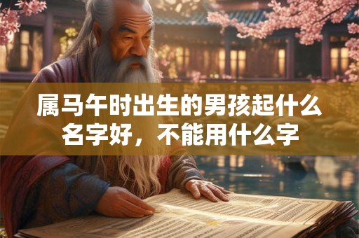属马午时出生的男孩起什么名字好，不能用什么字