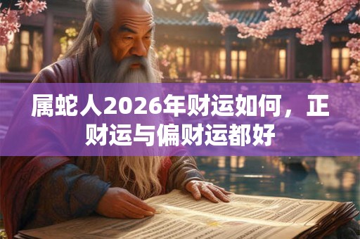 属蛇人2026年财运如何，正财运与偏财运都好