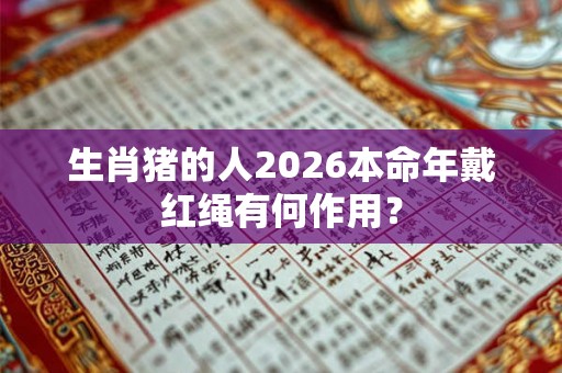生肖猪的人2026本命年戴红绳有何作用？