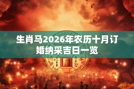 生肖马2026年农历十月订婚纳采吉日一览 生肖马2026年农历十月订婚纳采吉日一览