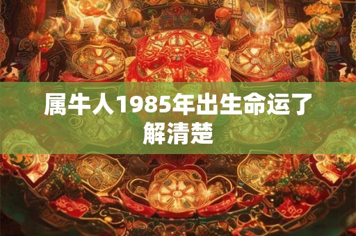 属牛人1985年出生命运了解清楚