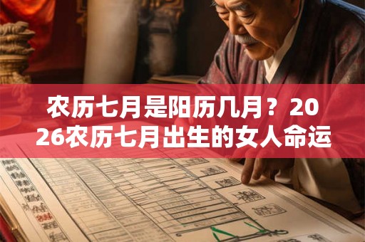 农历七月是阳历几月？2026农历七月出生的女人命运