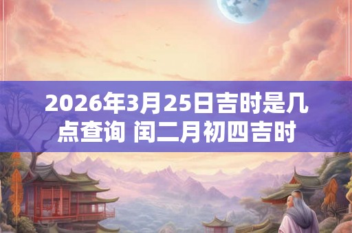 2026年3月25日吉时是几点查询 闰二月初四吉时 2026年3月25日吉时是几点查询 闰二月初四吉时