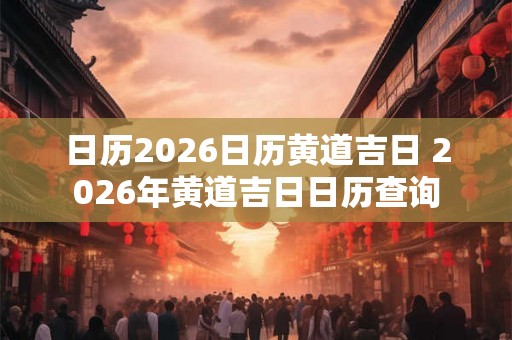 日历2026日历黄道吉日 2026年黄道吉日日历查询