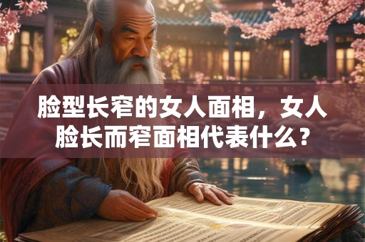 脸型长窄的女人面相，女人脸长而窄面相代表什么？