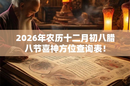 2026年农历十二月初八腊八节喜神方位查询表！