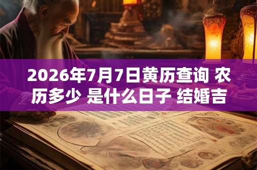 2026年7月7日黄历查询 农历多少 是什么日子 结婚吉时