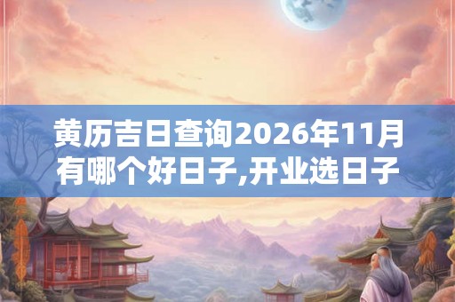黄历吉日查询2026年11月有哪个好日子,开业选日子 黄历吉日查询2026年11月有哪个好日子,开业选日子
