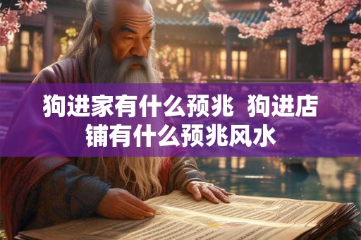 狗进家有什么预兆  狗进店铺有什么预兆风水