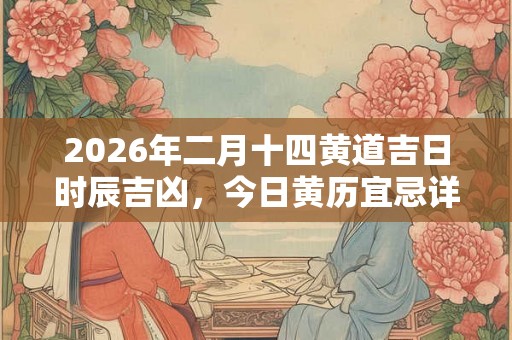 2026年二月十四黄道吉日时辰吉凶,今日黄历宜忌详解 2026年二月十四黄道吉日时辰吉凶,今日黄历宜忌详解