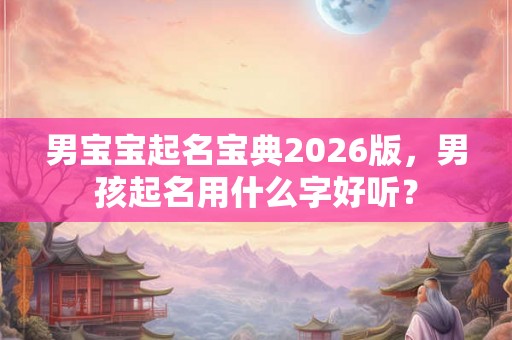 男宝宝起名宝典2026版，男孩起名用什么字好听？