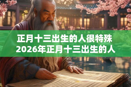 正月十三出生的人很特殊 2026年正月十三出生的人五行