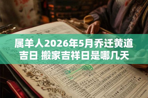 属羊人2026年5月乔迁黄道吉日 搬家吉祥日是哪几天