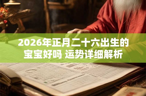 2026年正月二十六出生的宝宝好吗 运势详细解析