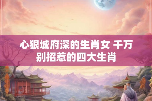心狠城府深的生肖女 千万别招惹的四大生肖