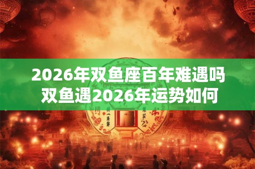 2026年双鱼座百年难遇吗 双鱼遇2026年运势如何