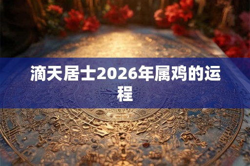 滴天居士2026年属鸡的运程