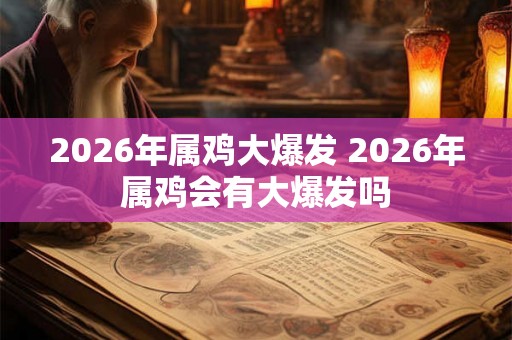 2026年属鸡大爆发 2026年属鸡会有大爆发吗