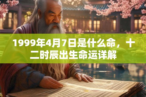 1999年4月7日是什么命,十二时辰出生命运详解 1999年4月7日是什么命,十二时辰出生命运详解