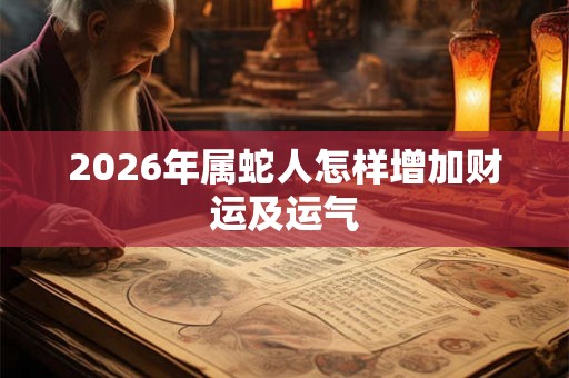 2026年属蛇人怎样增加财运及运气