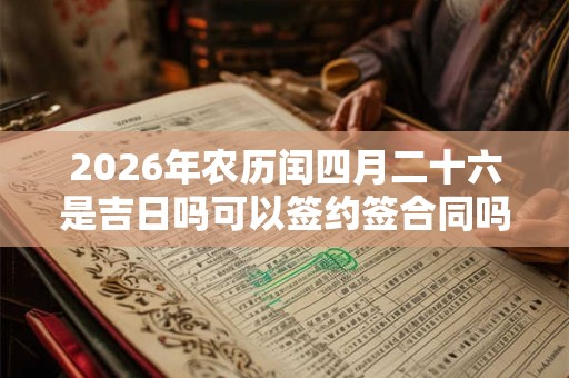 2026年农历闰四月二十六是吉日吗可以签约签合同吗？
