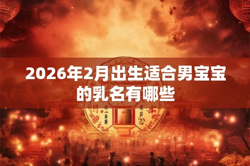 2026年2月出生适合男宝宝的乳名有哪些