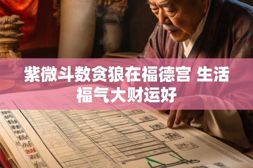 紫微斗数贪狼在福德宫 生活福气大财运好