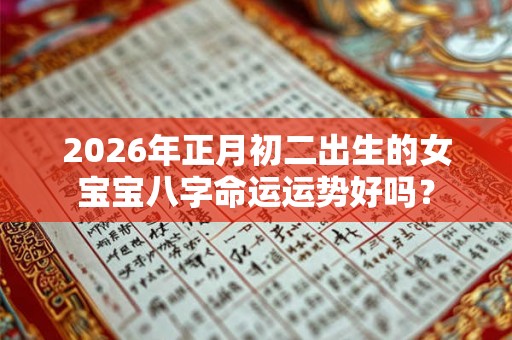 2026年正月初二出生的女宝宝八字命运运势好吗？