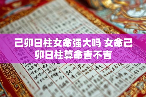 己卯日柱女命强大吗 女命己卯日柱算命吉不吉