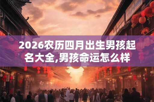 2026农历四月出生男孩起名大全,男孩命运怎么样